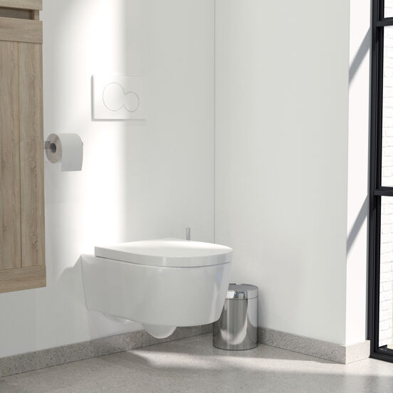 Villeroy & Boch Avento wc suspendu blanc brillant sans rebord, tapis d'isolation inclus