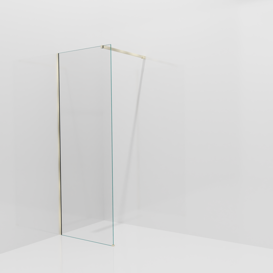 Balmani Modular douche à l'italienne: 80 x 200 cm, Verre transparent, avec coating, Profil Brushed Champagne Gold