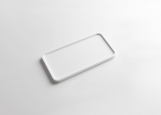 Balmani Testa plateau à cosmétiques blanc Solid Surface 25 x 14 cm