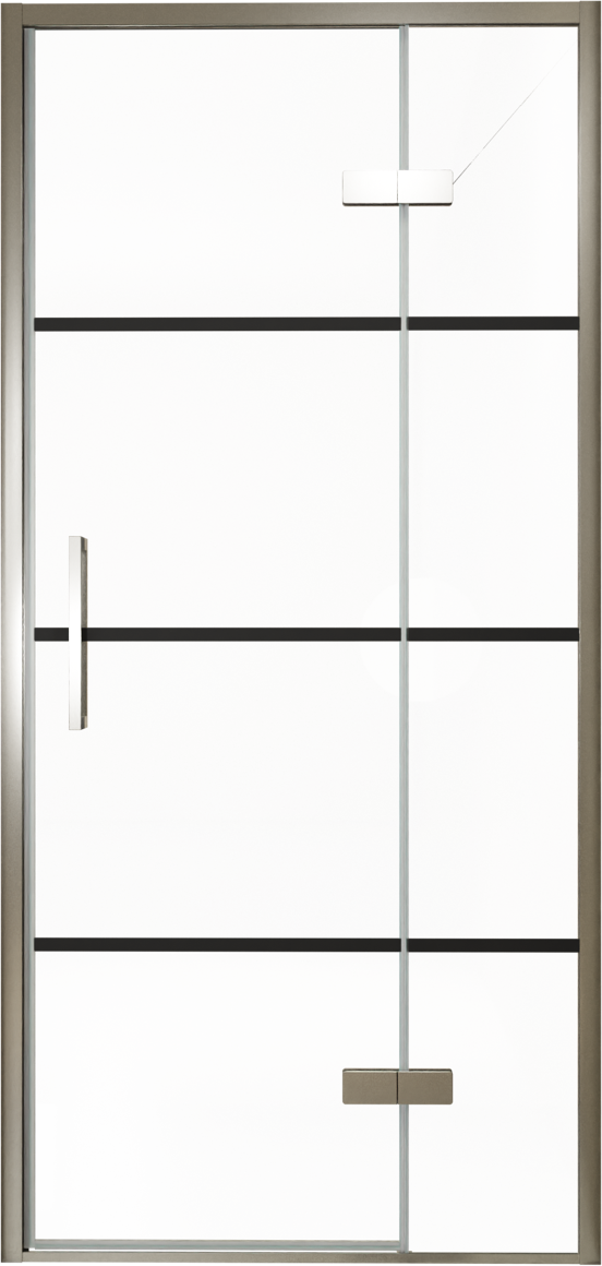 Balmani Senses Design douche draaideur rechts 100 cm x 210 cm Lined glas, Brushed GunMetal profielen, met coating