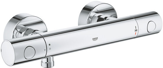 Grohe Grohtherm 800 R-L thermostatische douchekraan glanzend chroom, met omgewisselde wateraansluitingen