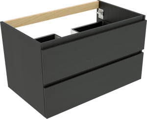 Balmani Lucida meuble sous-vasque suspendu 90 x 55 cm chêne noir 2 tiroirs