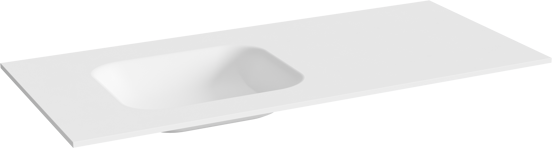 Balmani Tablo Arcato Waschtisch, links, Solid Surface matt, 120 x 55 cm, inklusive Ablaufventil