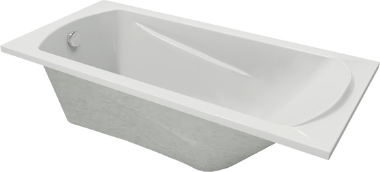 Linie Tessa Mini 1-Personen-Einbaubadewanne: 140 x 70 cm, Acryl, Weiß glänzend