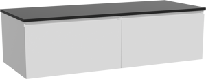 Storke Edge meuble salle de bains suspendu 130 x 52 cm blanc mat avec Panton tablette simple ou double en mdf enduit de poudre noir mat