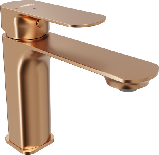 Blaufoss Bodan EcoStart standaard wastafelkraan brushed rosegold
