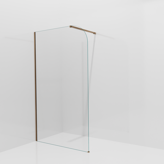 Balmani Modular douche à l'italienne: 120 x 200 cm, Verre transparent arrondi, avec coating, Profil Brushed Rosegold