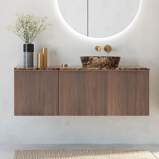 Blaufoss Round inbouw wastafelkraan Brushed Gold incl. inbouwelement