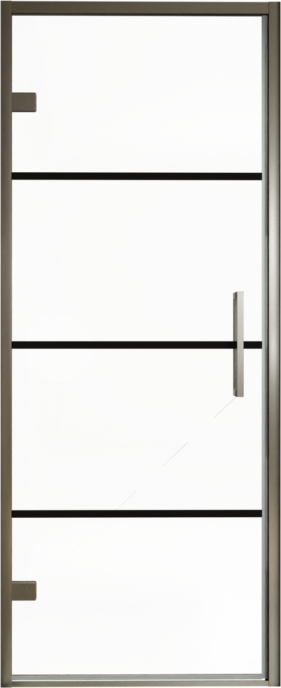 Balmani Senses Design douche draaideur links 90 cm x 210 cm Lined glas, Brushed GunMetal profielen, met coating