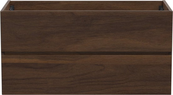 Storke Edge zwevende wastafelonderkast 105 x 52 cm notenhout 2 lades