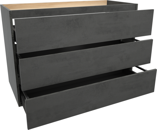 Balmani Lucida staande wastafelonderkast 120 x 55 cm beton donkergrijs 3 lades
