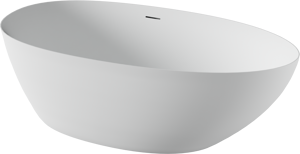 Luca Varess Uovia Ovale Freistehende Badewanne: 170 x 85 cm, Acryl, Weiß matt