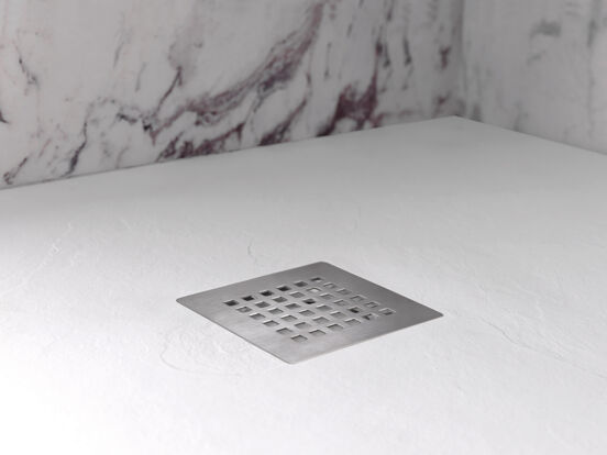 Balmani Vibe receveur de douche 140 x 90 cm marbre composite blanc mat texture ardoise