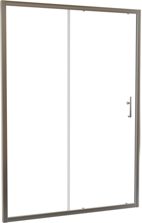 Linie Cadiz porte coulissante 140 cm x 190 cm verre transparent profil chrome brossé