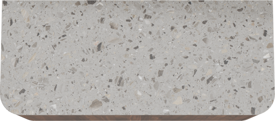 Balmani Moon zwevend badkamermeubel 130 x 55 cm amerikaanse notelaar met Moon enkel of dubbel tablet in terrazzo greige terrazzo