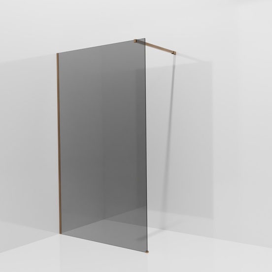 Balmani Modular inloopdouche: 120 x 200 cm, Rookglas, Brushed Rosegold profielen