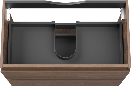 Linie Lado meuble sous-lavabo suspendu 80 x 46 cm chêne brun 2 tiroirs