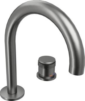 Blaufoss Pavilion Curve Waschbecken Armatur: Brushed Gunmetal