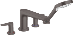 Hansgrohe Talis E 4 trous Robinet de baignoire sur gorge mitigeur brushed black chrome set douchette incl.