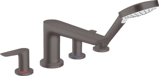 Hansgrohe Talis E 4-gats Badrandkraan mengkraan brushed black chrome Incl. handdoucheset