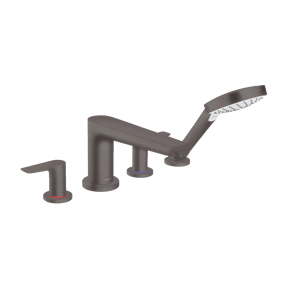 Hansgrohe Talis E 4-gats Badrandkraan mengkraan brushed black chrome Incl. handdoucheset
