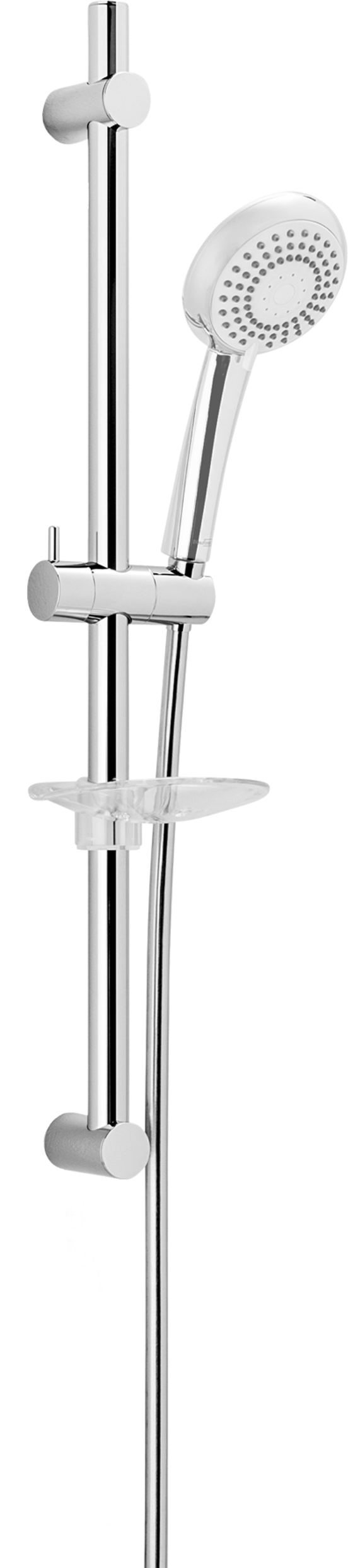 Blaufoss Solar barre de douche 70 cm avec pommeau de douche 11 cm 3 fonctions blanc et chrome brillants