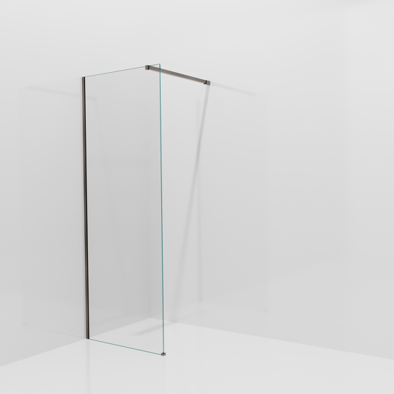 Balmani Modular inloopdouche: 80 x 200 cm, Extra helder glas met coating, Brushed GunMetal profielen