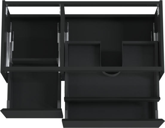 Balmani Idra zwevende wastafelonderkast 120 x 55 cm asymmetrisch rechts mat zwart 4 lades