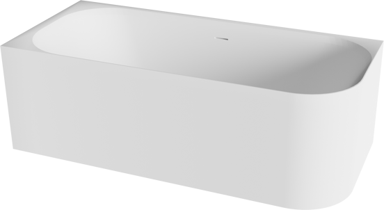 Balmani Finla 2-Personen-Eckbadewanne: links, 180 x 80 cm, Solid Surface, Weiß matt