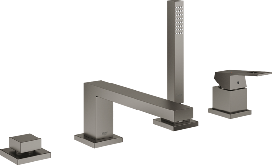 Grohe Eurocube 4-gats badrandkraan Brushed Hard Graphite