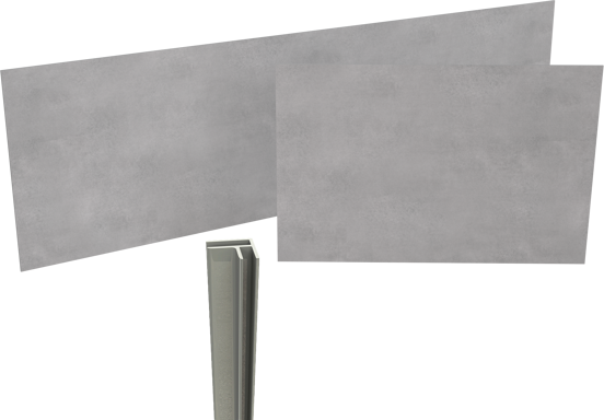 Linie Plato set badpanelen pvc lichtgrijs Oregon, incl. afwerkingsprofiel