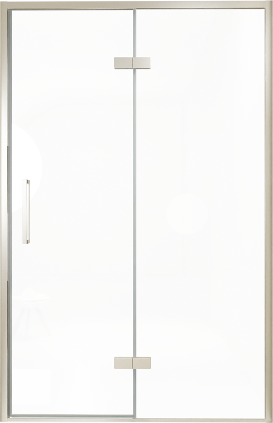 Balmani Senses Design douche draaideur rechts 140 cm x 210 cm Helder glas, Brushed CoolMetal profielen