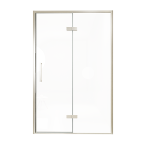 Balmani Senses Design Dusche Drehtür, Rechts, 140 cm x 210 cm, Klarglas, Profil Brushed CoolMetal