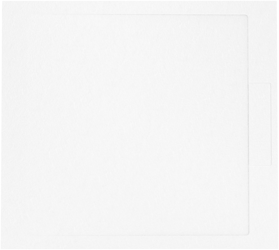 Balmani Indus Duschwanne: 100 x 90 cm, Marmorkomposit, Weiße Schieferstruktur, matt