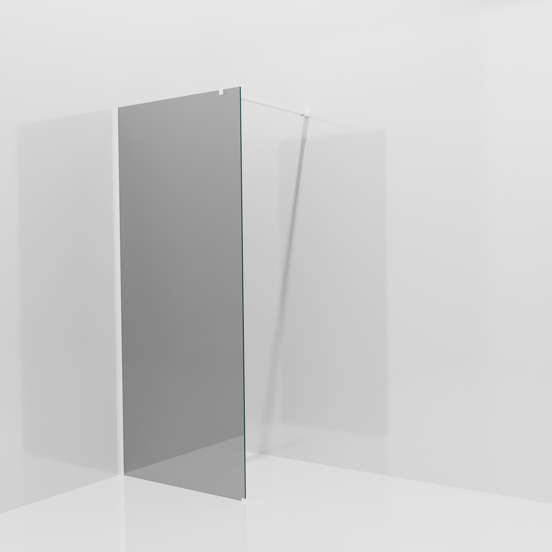Balmani Modular Walk-In Dusche: 90 x 200 cm, Reflex-Spiegelglas, inklusive Coating, Profil Weiß matt