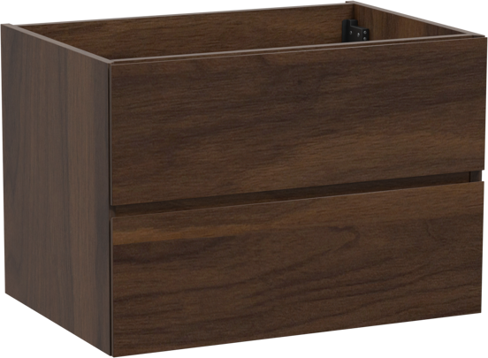 Storke Edge meuble sous-vasque suspendu 75 x 52 cm noyer 2 tiroirs