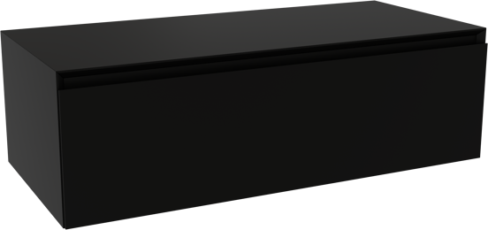 Storke Edge Modulo hängender Waschbeckenunterschrank: 105 x 48 cm, Schwarz matt, 1 Schublade