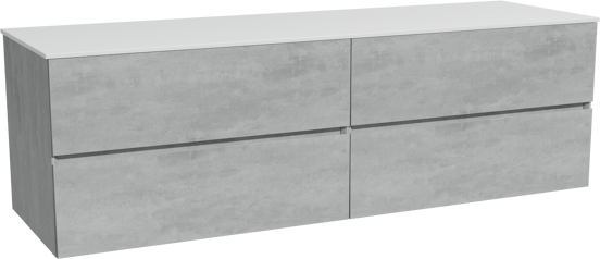 Storke Edge zwevend badmeubel 170 x 52 cm beton donkergrijs met Tavola enkel of dubbel wastafelblad in solid surface mat wit