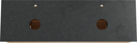 Balmani Mitra meuble salle de bains suspendu 180 x 55 cm chêne naturel avec Facetta tablette double en granit noir