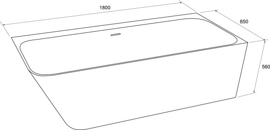 Balmani Zigga baignoire d'angle droite duo 180 x 85 cm Solid Surface blanc mat