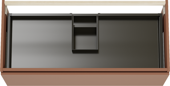 Balmani Sfera hängender Waschbeckenunterschrank: 120 x 55 cm, Cotto, 2 Schubladen
