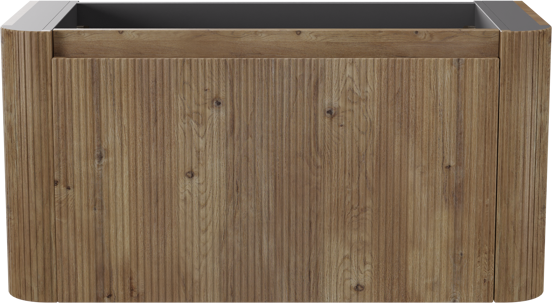 Storke Soft zwevende wastafelonderkast 100 x 46 cm Ruwe eiken 2 lades vert. sym. Groef