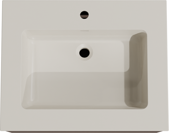 Storke Edge zwevend badkamermeubel 65 x 52 cm notelaar met Diva enkele wastafel in top solid zijdegrijs
