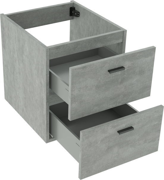 Artis concrete grey basin cab. 2 drawers 45cm