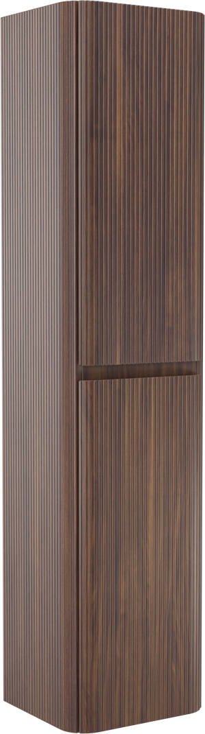 Storke Soft zwevende badkamerkast 40 x 35 x 170 cm notelaar vert. sym. Groef
