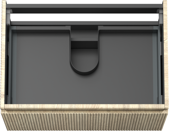 Storke Ribs meuble sous-vasque suspendu 75 x 52 cm chêne brut 2 tiroirs