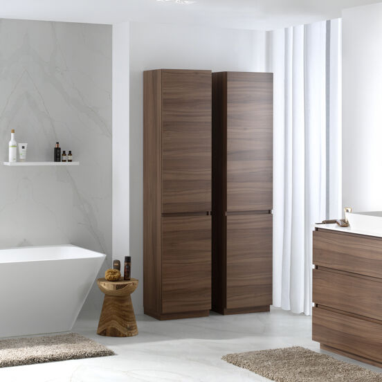 Balmani Lucida stehender Hochschrank rechts, Nussbaum, 45 x 35 x 195 cm