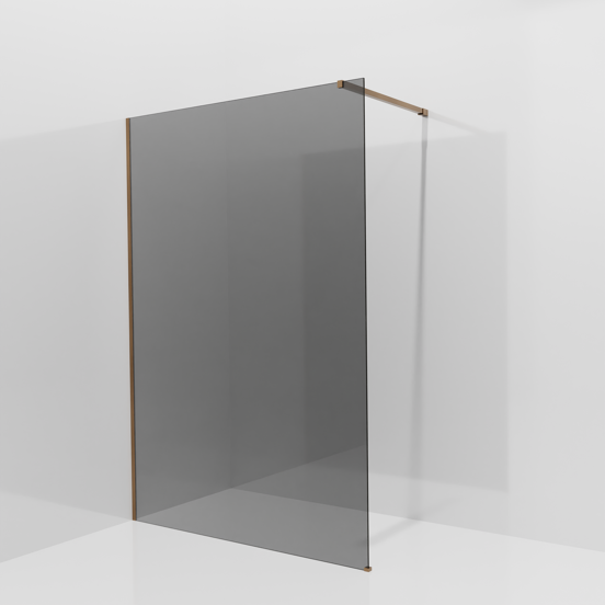 Balmani Modular inloopdouche: 140 x 200 cm, Rookglas, Brushed Rosegold profielen