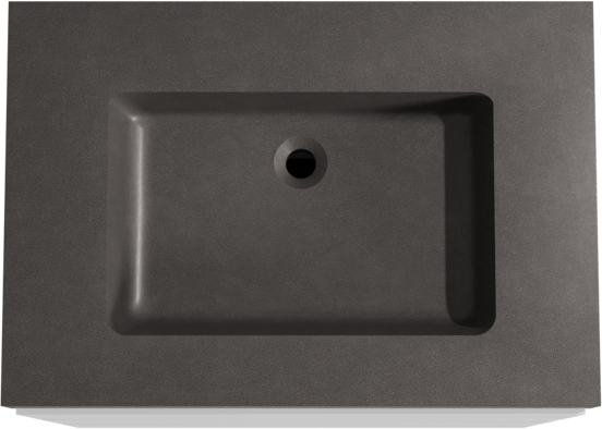 Storke Edge meuble salle de bains à poser 75 x 52 cm blanc mat avec Scuro High plan simple en quartz noir mat