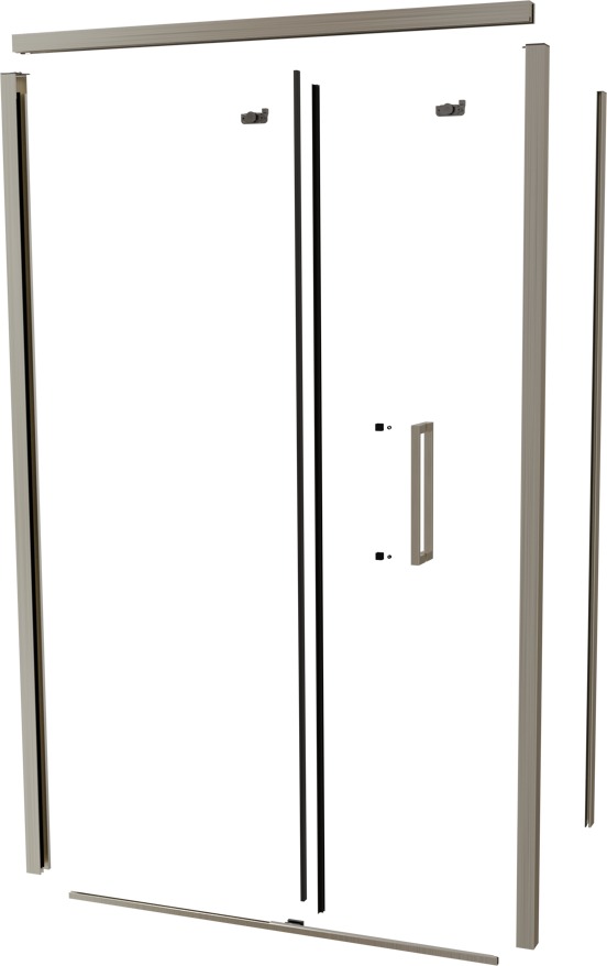 Balmani Senses Design 120 cm gauche ensemble de profils pour coin-douche avec porte coulissante brushed coolmetal